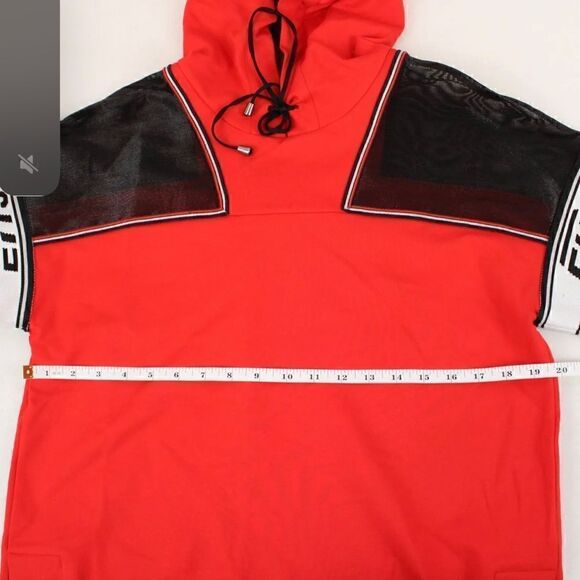 Gizia Sport M2C017 Hooded Athletic Blouse With Mesh Shoulders In Red - Women's 4 - Picture 5 of 15